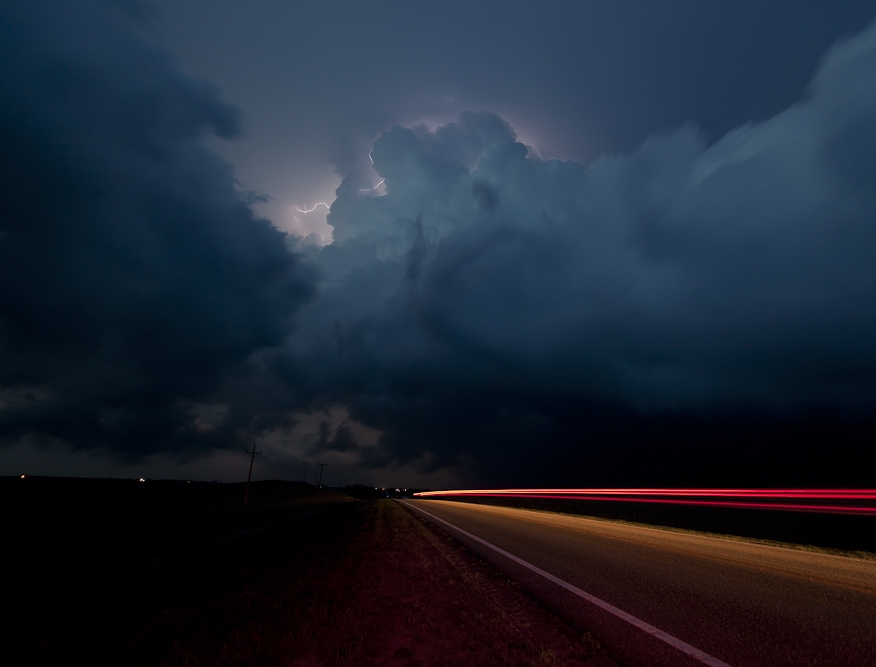 Nebraska supercell after dark